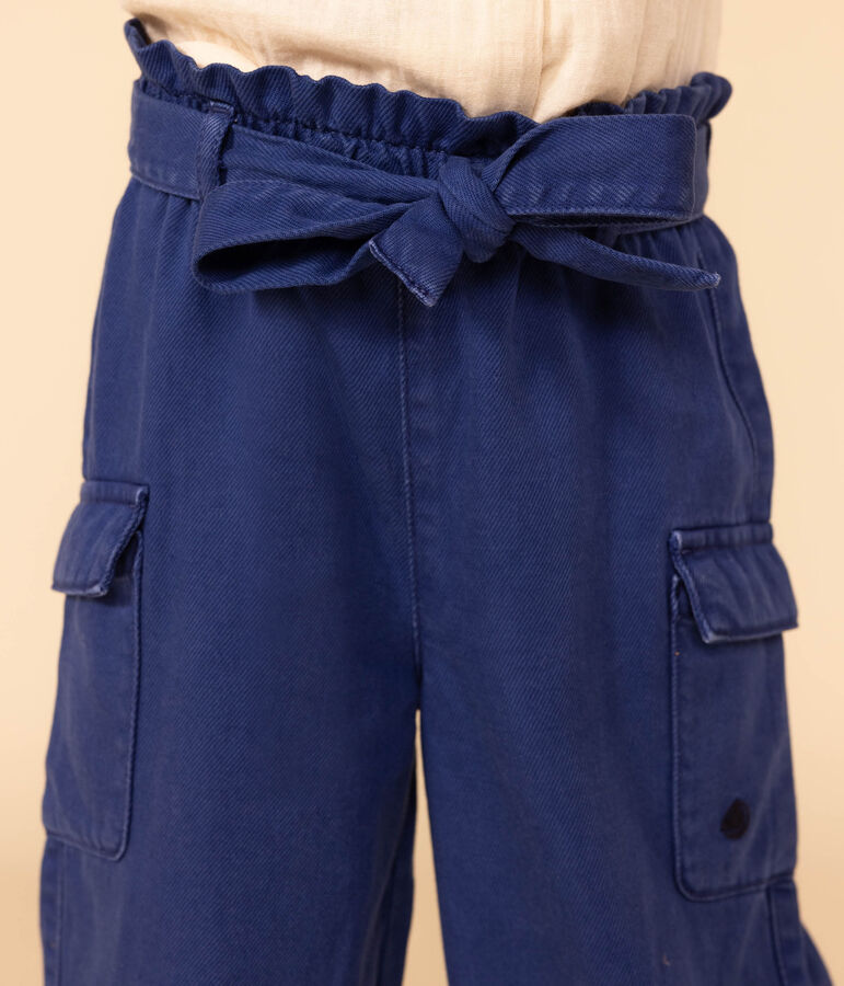Pantalon large en lyocel enfant fille bleu