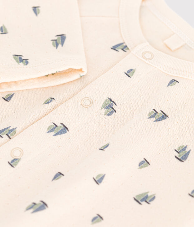 Combinaison longue en tubique b&eacute;b&eacute; &eacute;cru/multicouleur