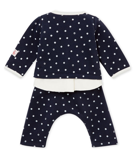 3 delige set met stippendessin voor babymeisjes blauw SMOKING/wit MARSHMALLOW