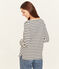 Iconische marinièretrui vrouwen beige COQUILLE/blauw SMOKING