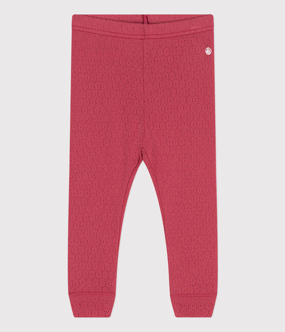 Legging bébé en coton ajouré rose PAPI