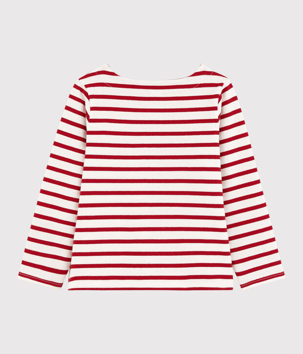 Marini&egrave;re en jersey enfant fille blanc/rouge