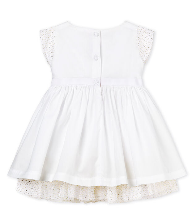 Korte mouwen feestjurk babymeisje wit