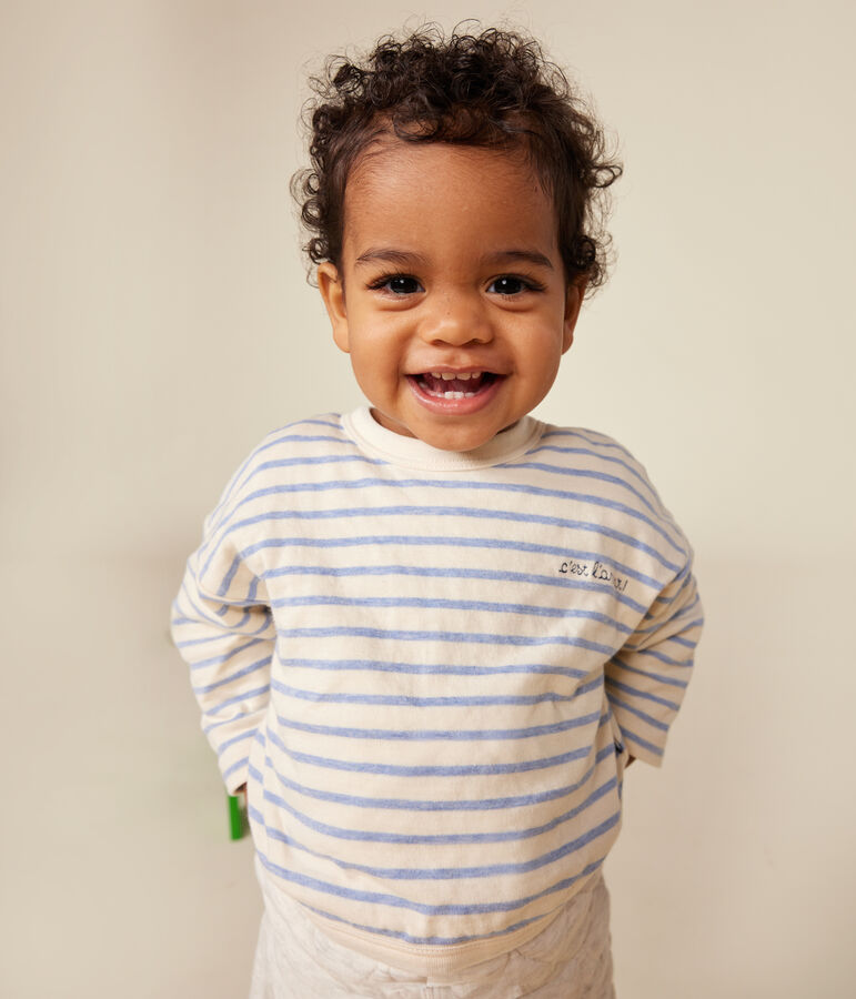 Baby-T-shirt met lange mouwen in tubic wit AVALANCHE/ SKY CHINE