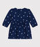 Katoenen babyjurkje met lange mouw en bloemenprint blauw MEDIEVAL/wit MULTICO