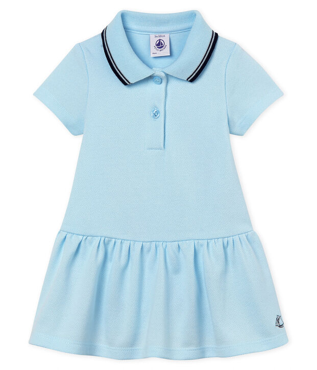 Jurk met korte mouwen voor baby meisje blauw