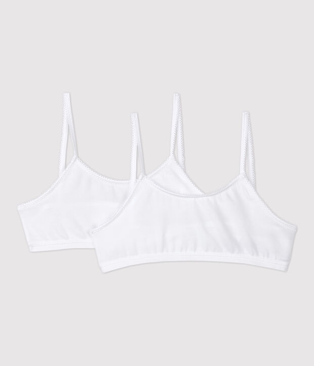 Lot de 2 brassi&egrave;res blanches petite fille multicouleur