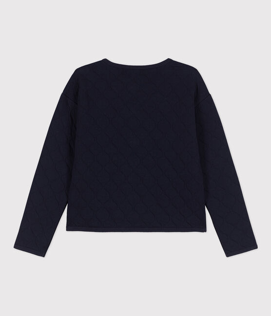Damescardigan in gewatteerde tubic blauw SMOKING