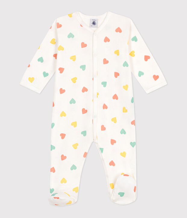 Pyjama b&eacute;b&eacute; en coton c&oelig;urs blanc/multicouleur