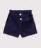 Short b&eacute;b&eacute; en velours uni bleu marine