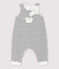 Lange gestreepte overall van biologisch katoen voor baby's wit MARSHMALLOW/blauw SMOKING
