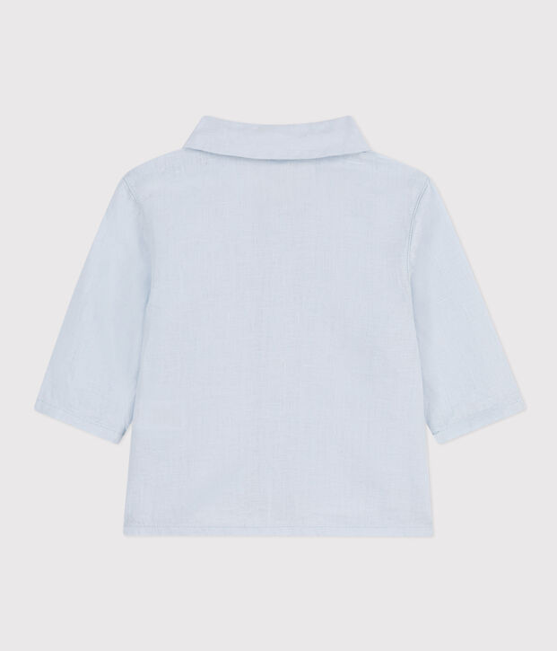 Chemise b&eacute;b&eacute; en lin bleu