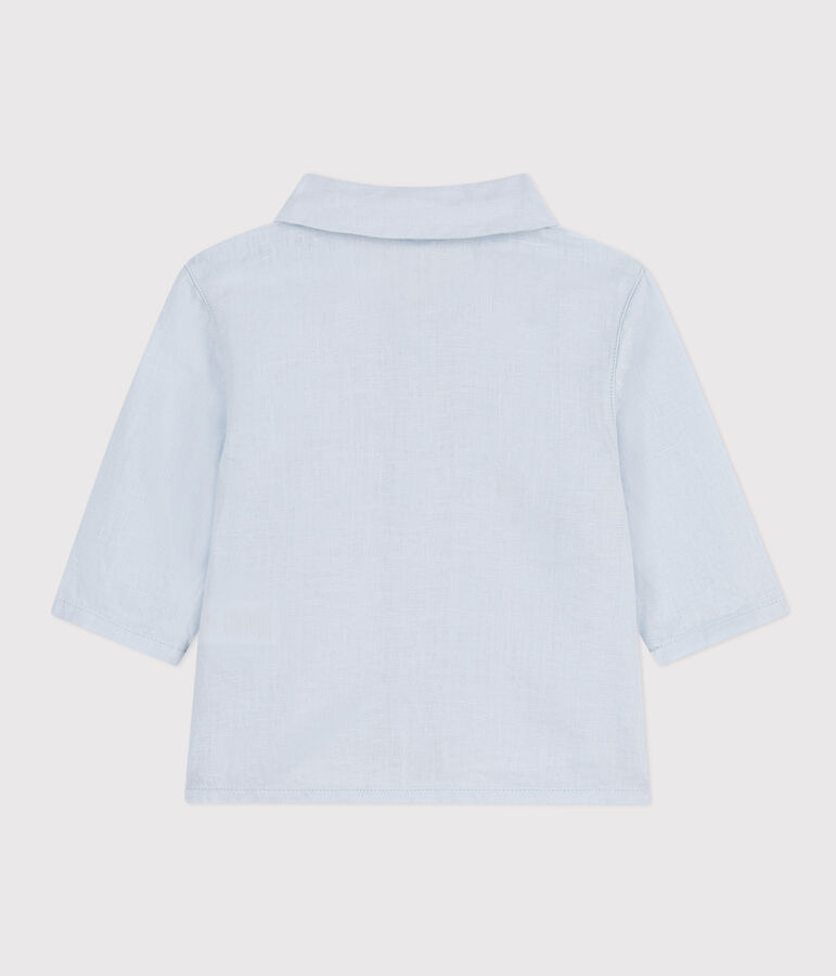 Chemise b&eacute;b&eacute; en lin bleu PLEINAIR