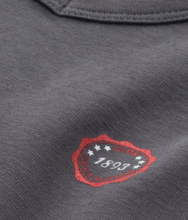 Jongens-T-shirt met V-hals en motief grijs Maki