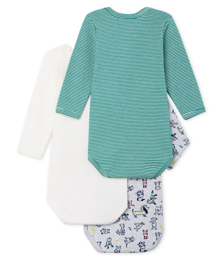 Trio rompertjes met lange mouwen babyjongen variante 1