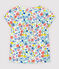 Chemisier manches courtes en popeline enfant fille blanc MARSHMALLOW/blanc MULTICO