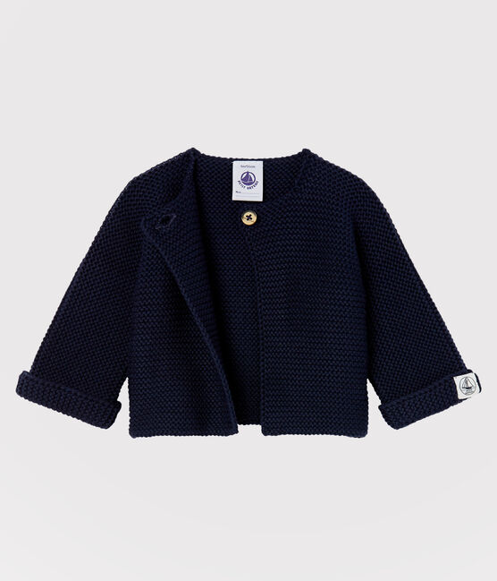 Cardigan en tricot de coton biologique bébé bleu SMOKING