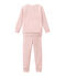 Warme pyjama in geruwde bouclébadstof voor meisjes roze JOLI