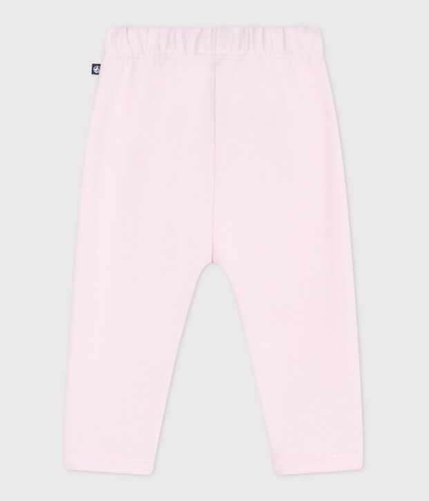 Pantalon de jogging b&eacute;b&eacute; en coton uni rose clair
