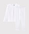 Pyjama petite fille en coton fin blanc ECUME