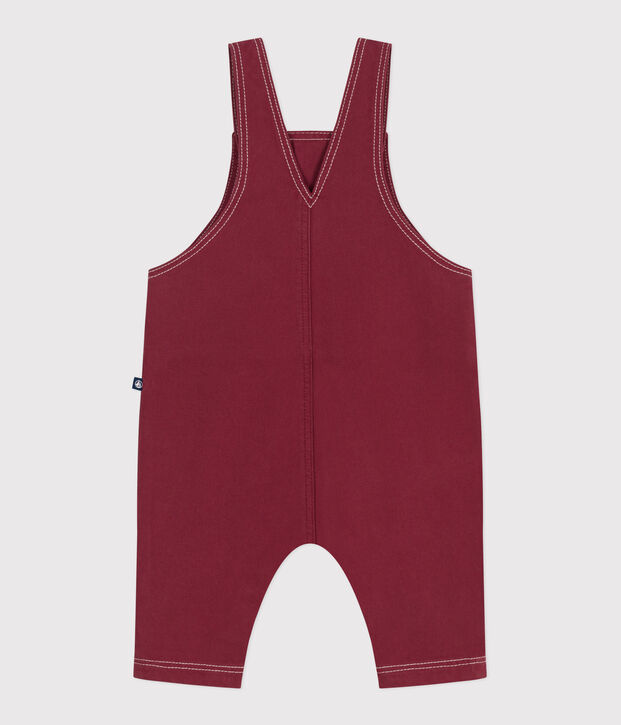 Babysalopette met lange pijpen van gekleurde denim rood