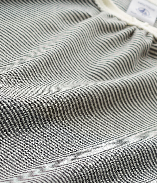 Chemise de nuit fille en milleraies bleu/blanc