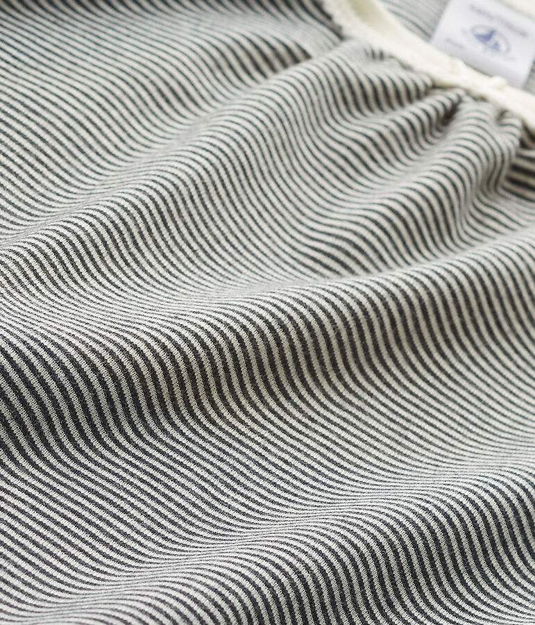 Meisjesnachthemd met milleraies-strepen blauw/wit