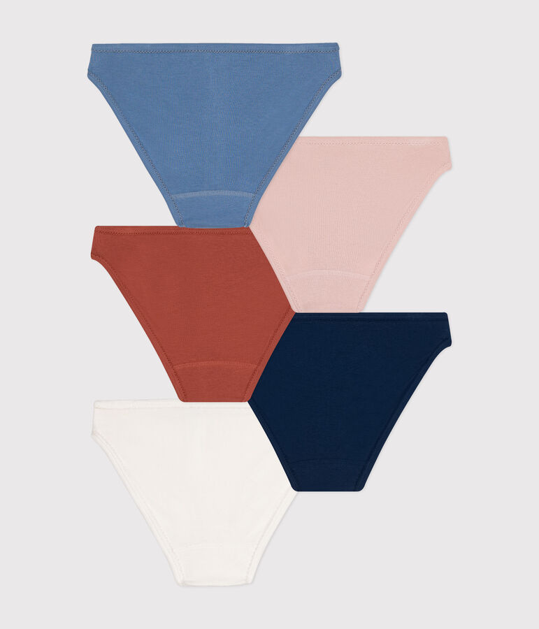 Lot de 5 culottes en coton femme multicouleur