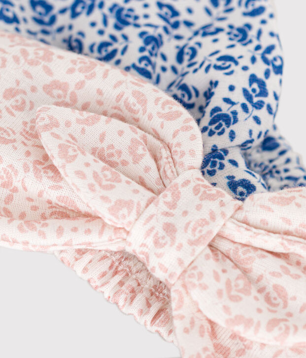 2 bandeaux en coton fleurs b&eacute;b&eacute; multicouleur