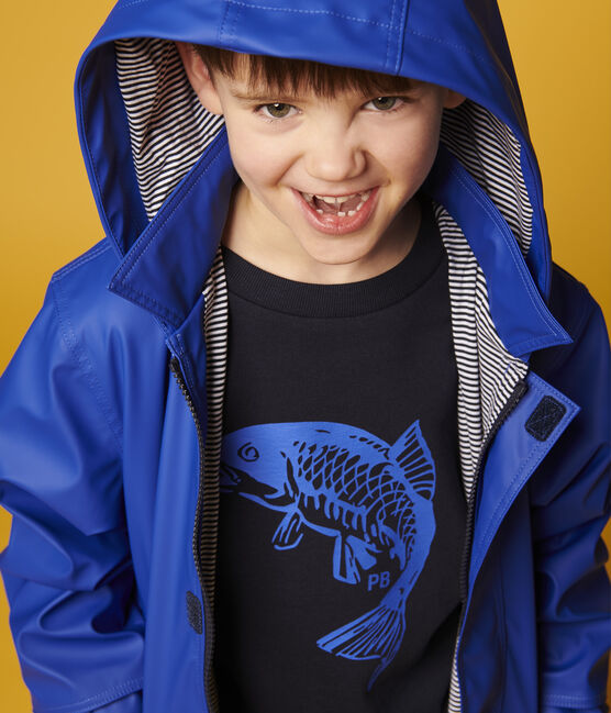 Molton sweatshirt voor jongens blauw SMOKING