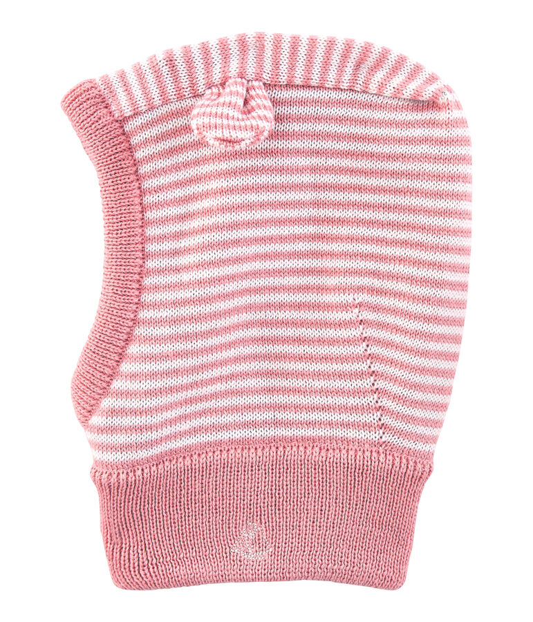 Babycapuchon roze/wit