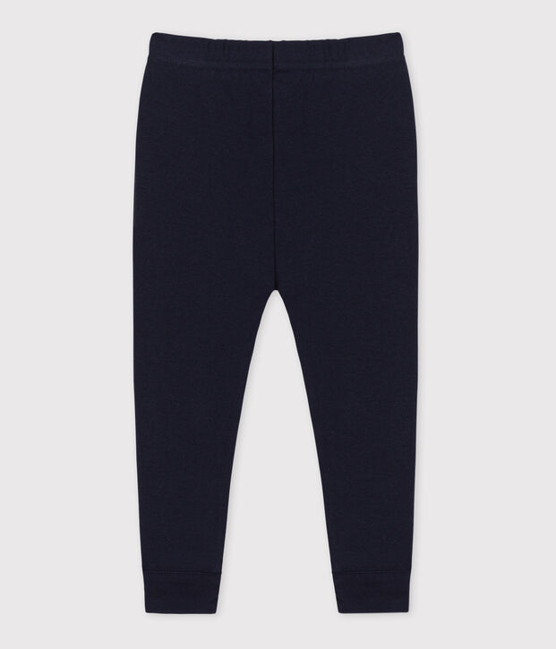 Legging b&eacute;b&eacute; en coton bleu marine