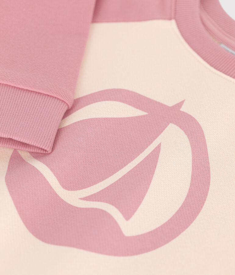 Katoenen uniseks sweatshirt voor kinderen roze CHARME/wit MULTICO