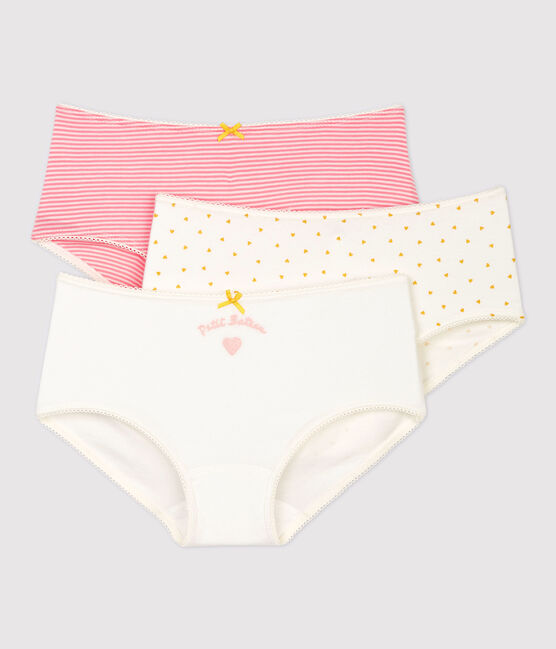 Lot de 3 shorties imprimé coeur petite fille en coton variante 1