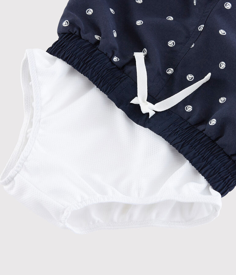 Gerecyclede zwembroek voor jongens blauw/wit