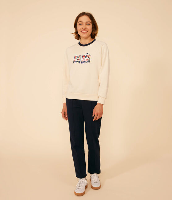 Sweatshirt van fleece voor dames ecru AVALANCHE