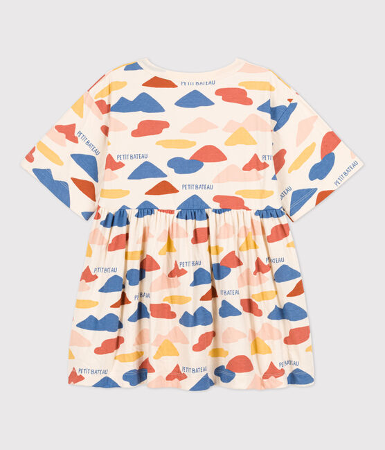 Robe à imprimé manches longues en tubique enfant fille blanc AVALANCHE/ MULTICO