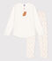 Pyjama petite fille en coton blanc MARSHMALLOW/blanc MULTICO
