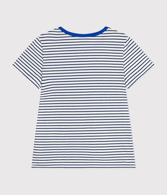 Le Droit, katoenen T-shirt met ronde hals voor dames wit MARSHMALLOW/blauw MEDIEVAL