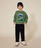 Sweatshirt in fleece voor jongens groen PALMERAIE