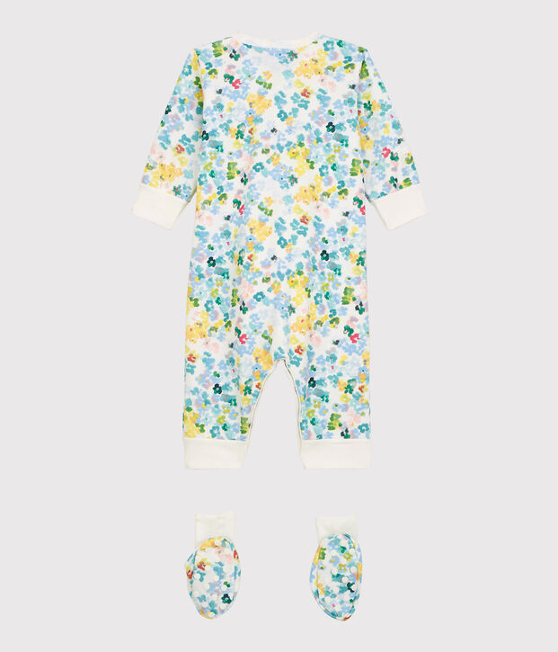 Nachtkleding set van molton voor baby's wit/multicouleur
