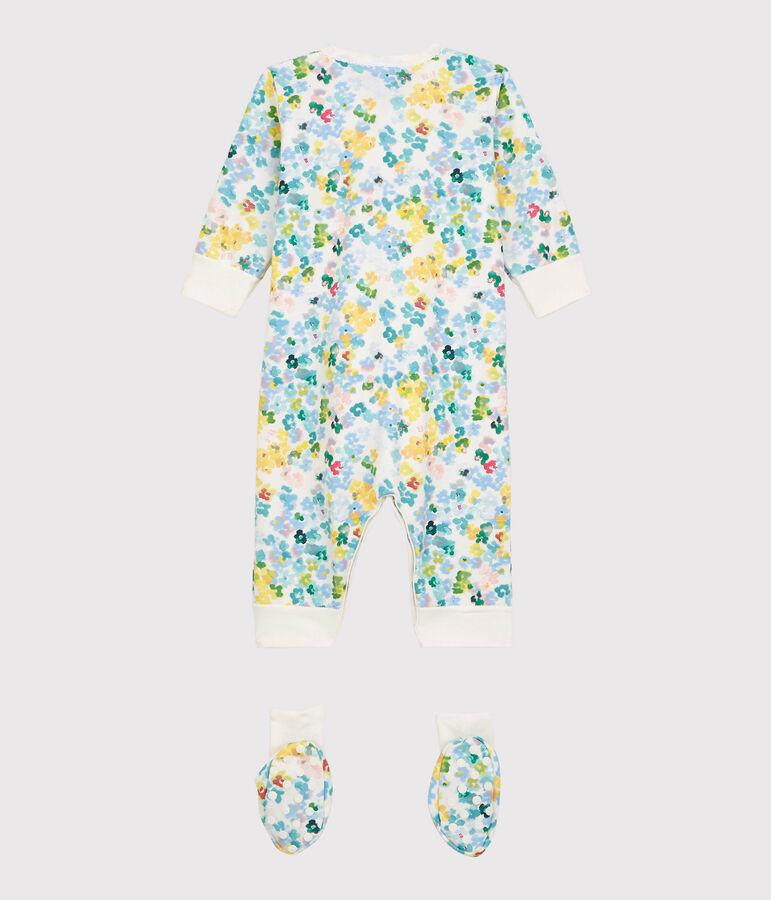 Nachtkleding set van molton voor baby's wit/multicouleur