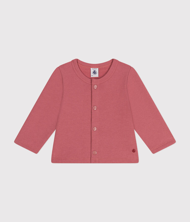 Molton babycardigan roze
