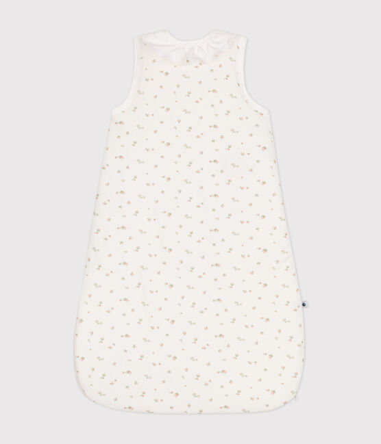 Fluwelen trappelzakje met bloemmotiefje voor baby's - TOG 3 wit MARSHMALLOW/wit MULTICO