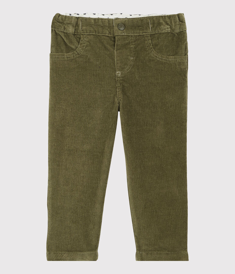 Pantalon en velours b&eacute;b&eacute;. vert MILITARY