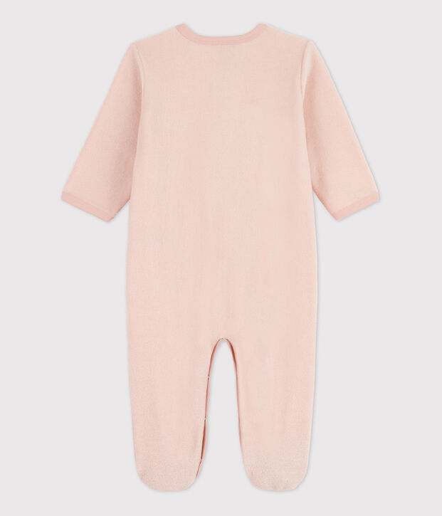 Pyjama b&eacute;b&eacute; en bouclette &eacute;ponge rose