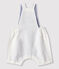 Korte linnen salopette babyjongen wit MARSHMALLOW
