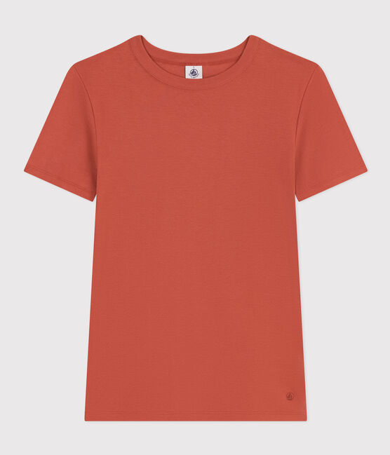 L'Iconique, effen katoenen T-shirt voor dames bruin FAMEUX