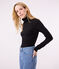 Tee-shirt l'Iconique Col roulé en coton femme noir BLACK