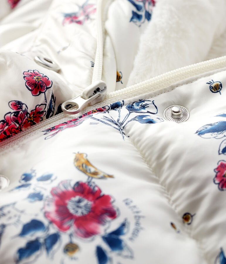 Donsjas baby meisje wit/multicouleur